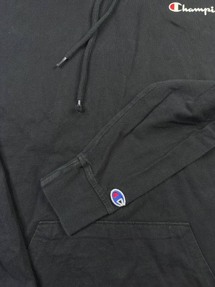 Champion Vintage Hoodie Schwarz Größe S 100% Baumwolle