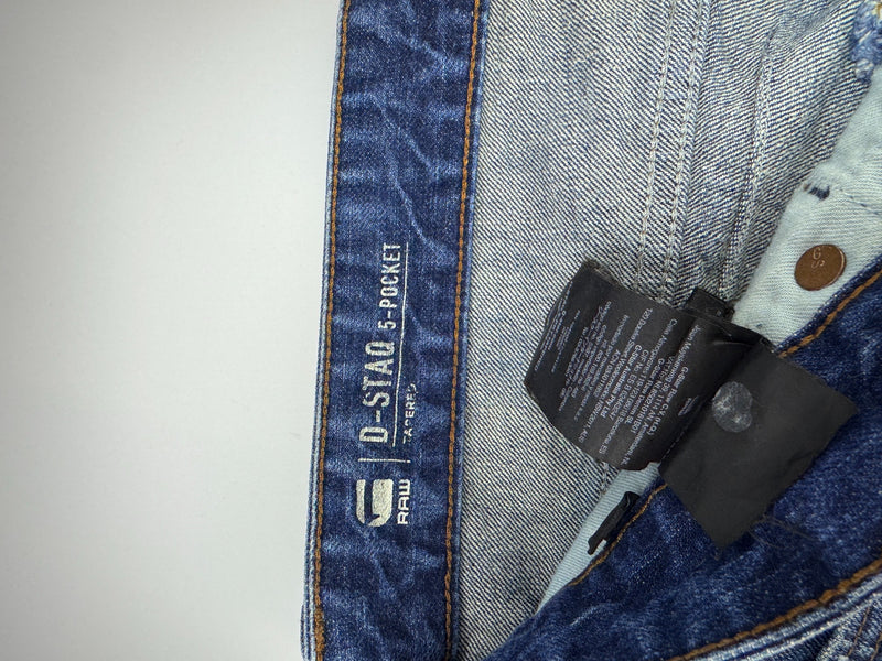 G-Star RAW D-Staq 5-Pocket Jeans W33 L34 Blue Denim Tapered