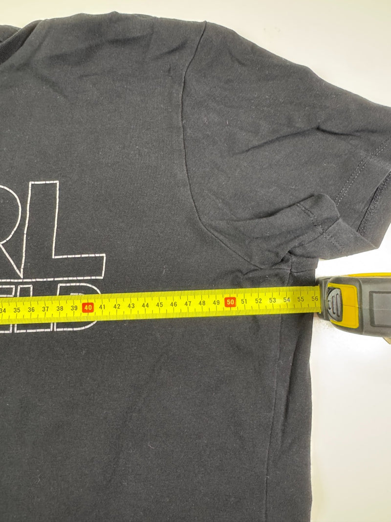Karl Lagerfeld Big Logo T-Shirt Black Y2K Designer Size L