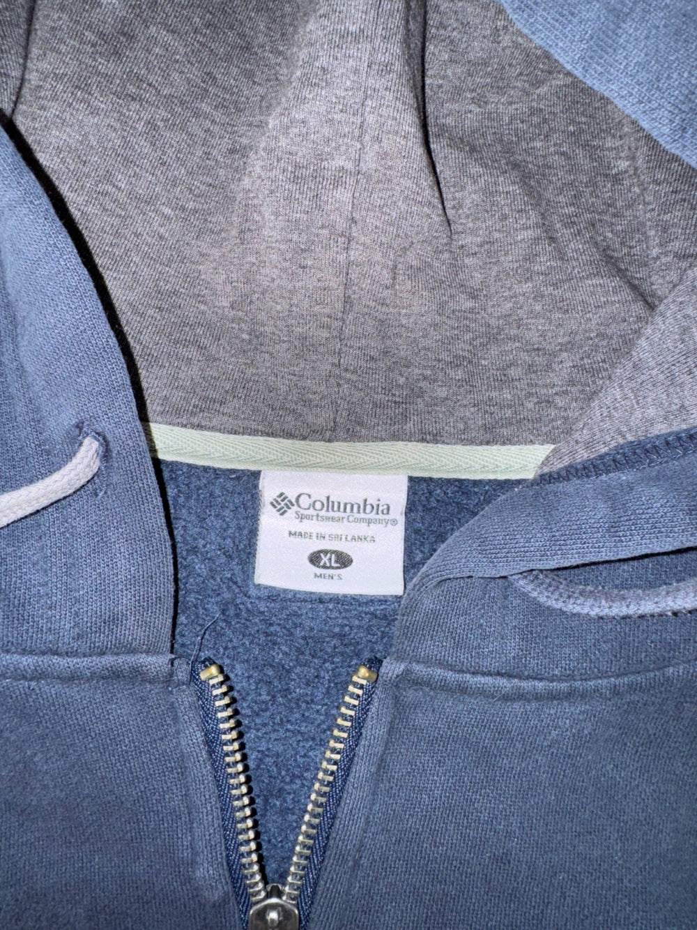 Columbia Vintage Zip Hoodie Blue Size XL Y2K Sweatshirt — 4