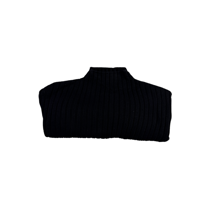 Guess Schwarzer Vintage Rippstrick Pullover Y2K Cropped Rollkragen