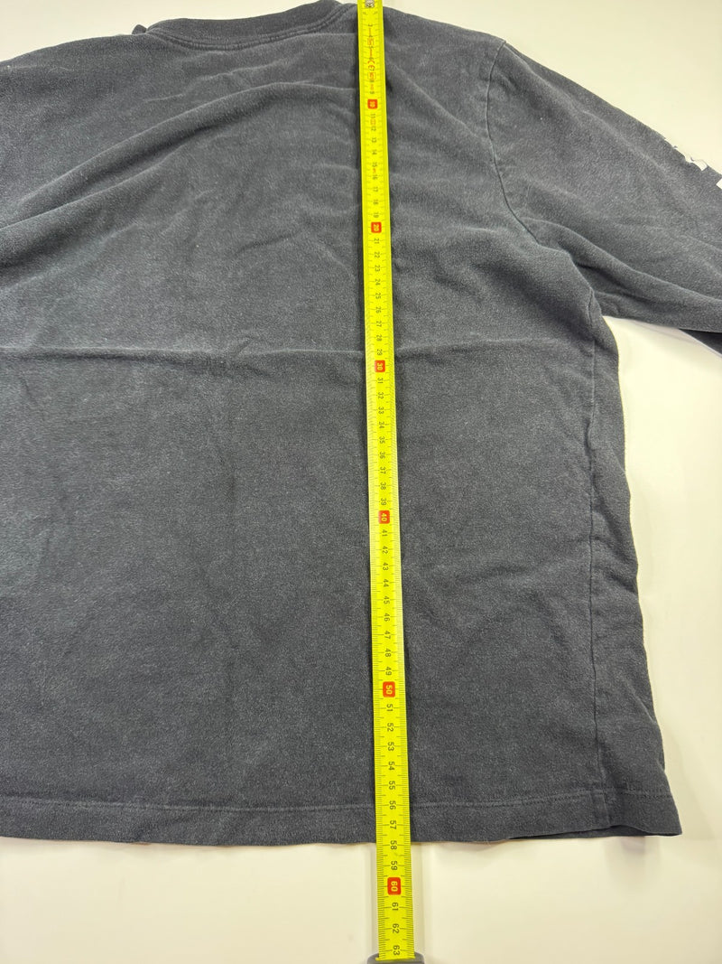 The North Face Vintage Y2K Long Sleeve T-Shirt Black Logo Sleeve Print M
