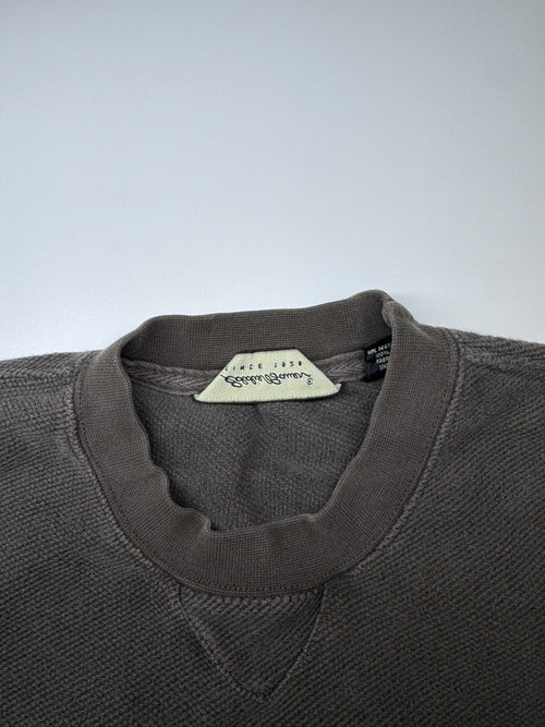 Eddie Bauer Vintage Waffle Knit Sweatshirt Brown Size M