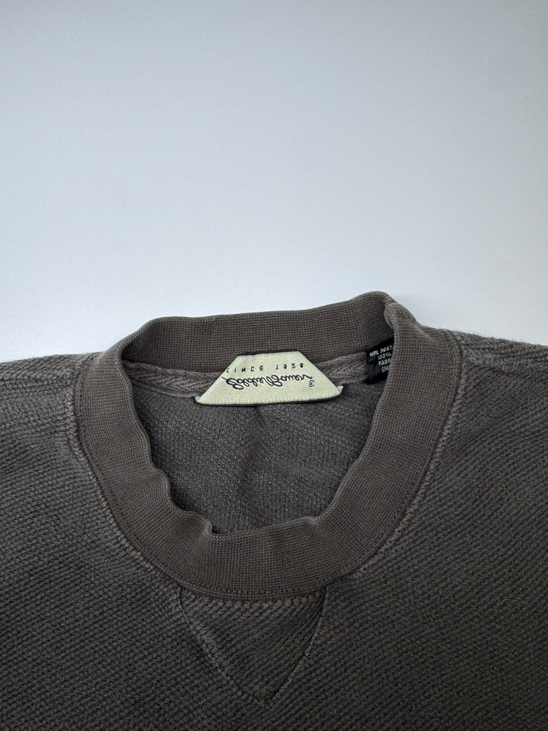 Eddie Bauer Vintage Waffle Knit Sweatshirt Brown Size M