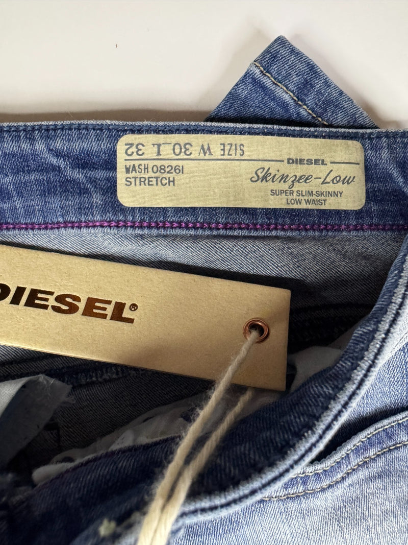 Diesel Skinzee-Low Super Slim Skinny Stretch Jeans W30 L32 Blue