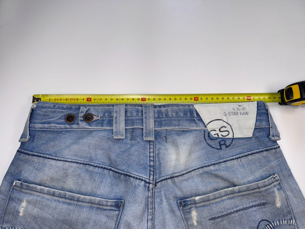 G-Star Raw Vintage Distressed Jeans Y2K Light Blue Size W33 — 2