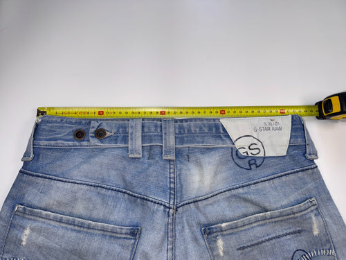 G-Star Raw Vintage Distressed Jeans Y2K Light Blue Size W33