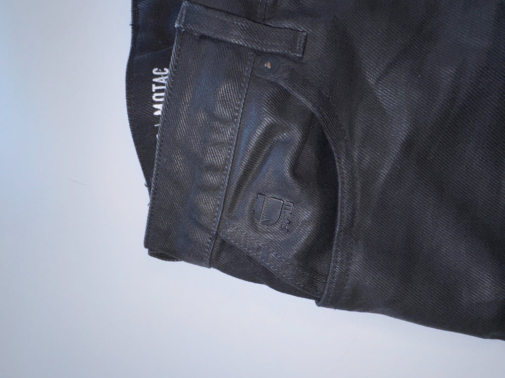 G-Star Raw Motac 3D Slim Waxed Moto Jeans Black W31 L30 — 4