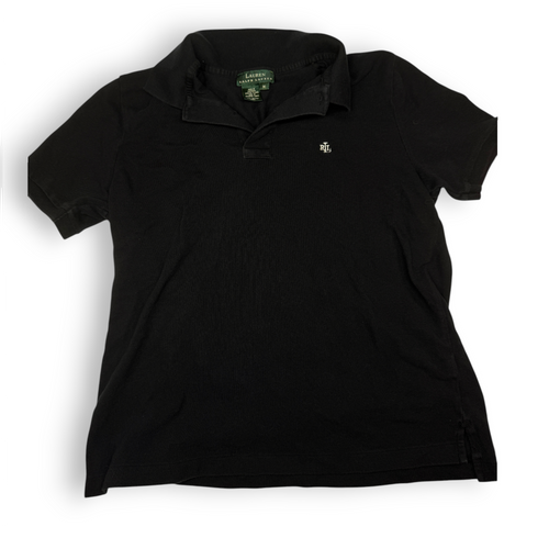 Lauren Ralph Lauren Polo Shirt Black Embroidered Logo Size M