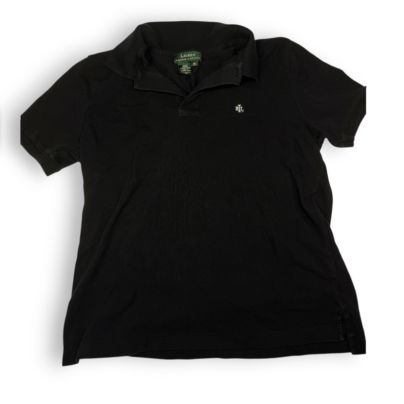 Lauren Ralph Lauren Polo Shirt Black Embroidered Logo Size M