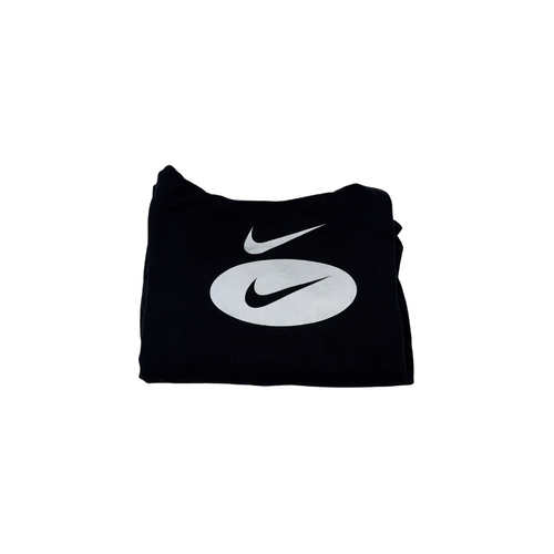 Nike Vintage Y2K Hoodie Black Double Swoosh Logo Pullover XL