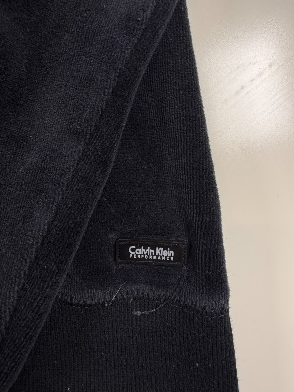 Calvin Klein Performance Velour Zip Hoodie Black Women's Size M — 3