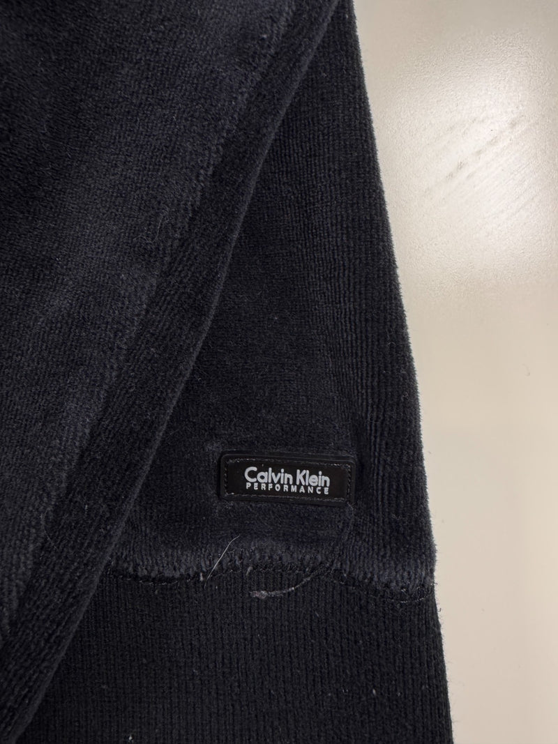 Calvin Klein Performance Velour Zip Hoodie Black Women's Size M