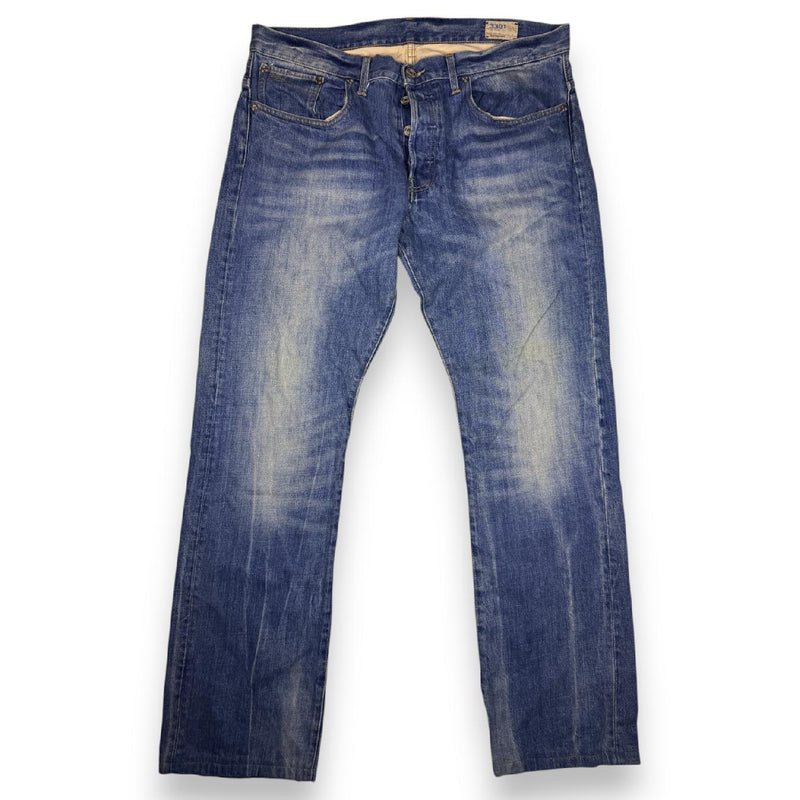 G-Star RAW 3301 Jeans Blue Denim Straight Fit Button Fly