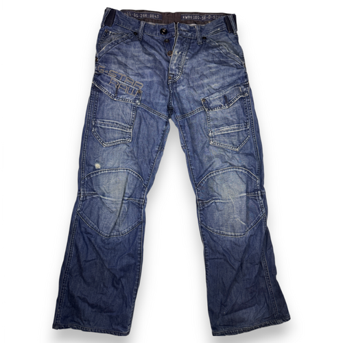 G-Star Raw 3301 GS Cargo Jeans W30 Distressed Y2K Utility Denim