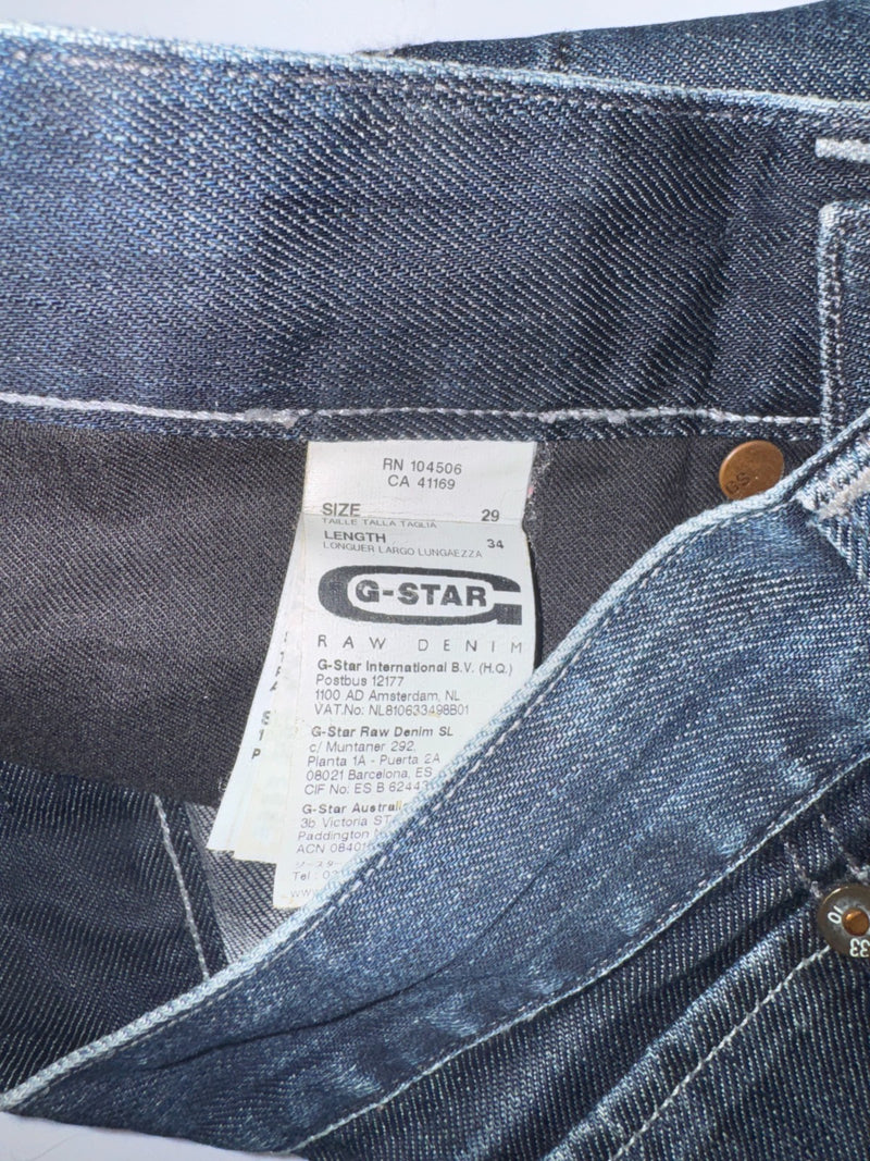 G-Star RAW 3301 Jeans W29 L34 Vintage Straight Dark Blue Denim