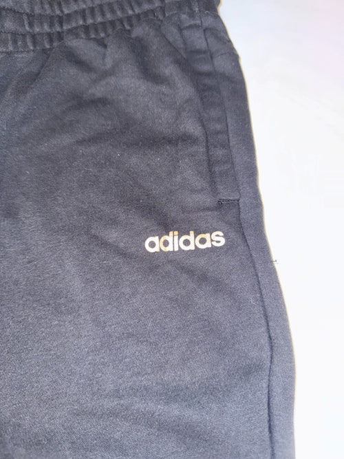 Adidas Joggers Sweatpants Black Big Logo Tapered Tracksuit Bottoms Size S