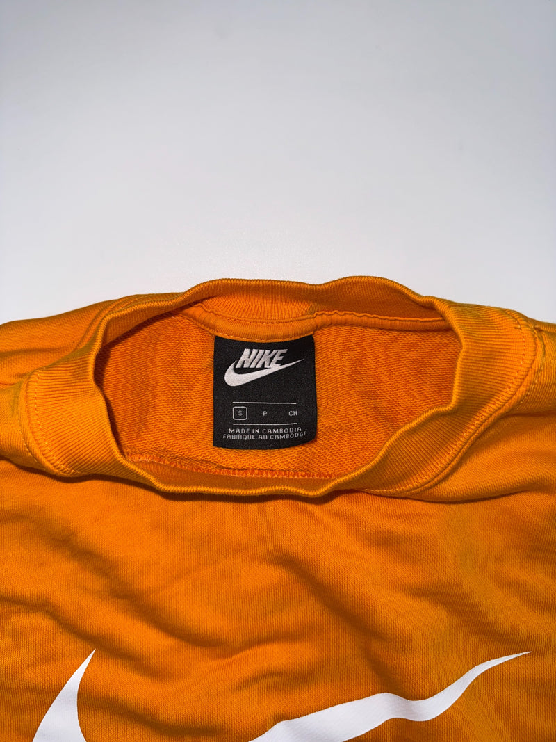 Nike Swoosh Cropped Sweatshirt Orange Size S