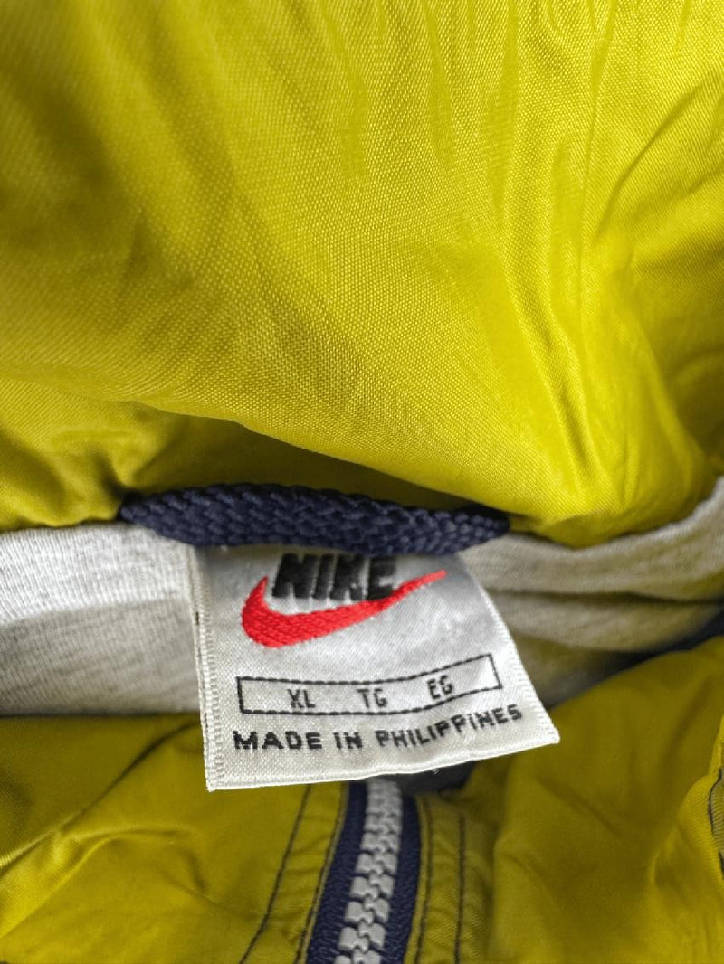 Nike Vintage Windbreaker Jacket 90s Navy Yellow Swoosh Spell Out Size XL