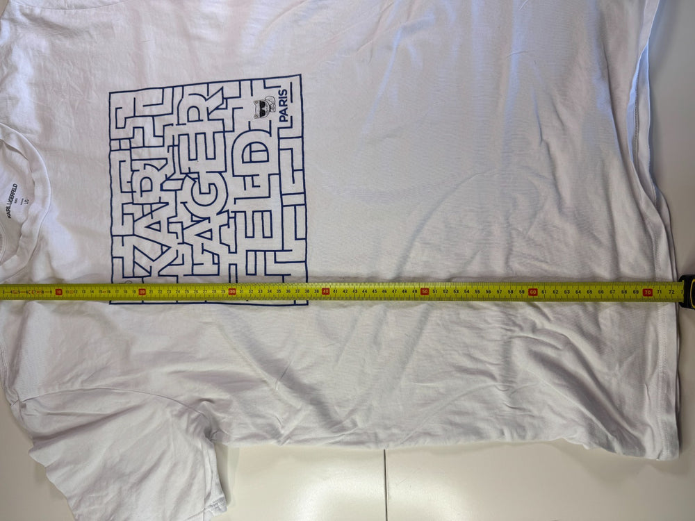 Karl Lagerfeld Paris T-Shirt Graphic Logo White Size L — 6