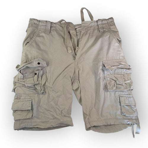 Vintage Cargo Shorts Beige Military Style Multi Pocket Size M