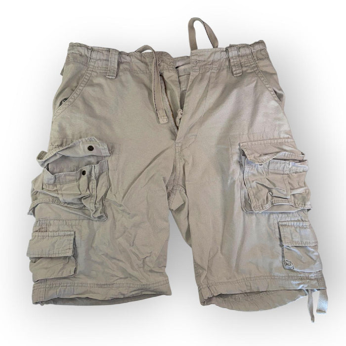 Vintage Cargo Shorts Beige Military Style Multi Pocket Size M
