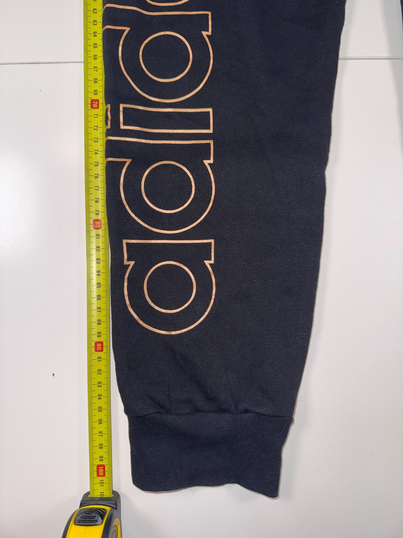 Adidas Joggers Sweatpants Black Big Logo Tapered Tracksuit Bottoms Size S