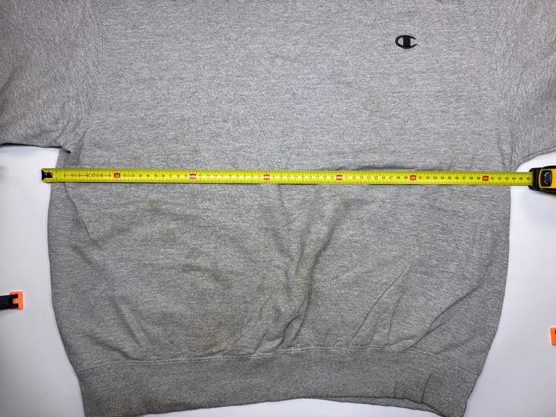Champion Vintage Crewneck Sweatshirt Grey Embroidered Logo Size XL