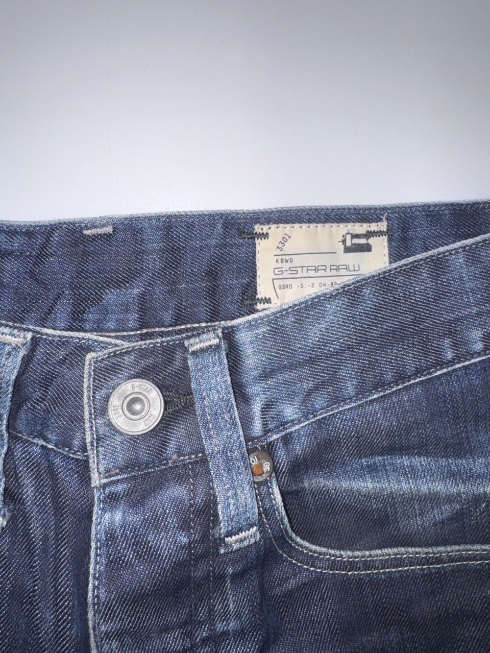 G-Star RAW 3301 Jeans W29 L34 Vintage Straight Dark Blue Denim — 3