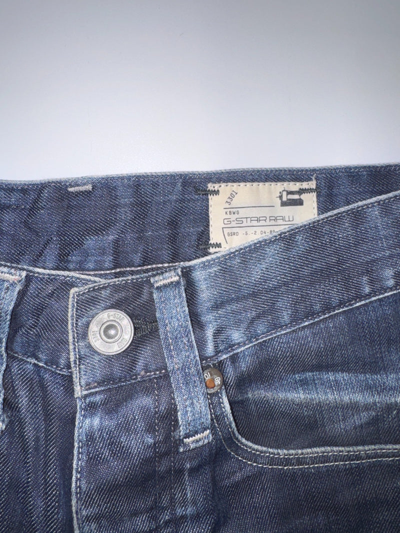 G-Star RAW 3301 Jeans W29 L34 Vintage Straight Dark Blue Denim