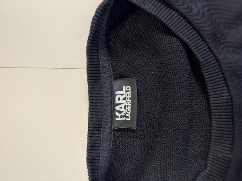 Karl Lagerfeld Vintage Y2K Sweatshirt Crewneck Black Size XL