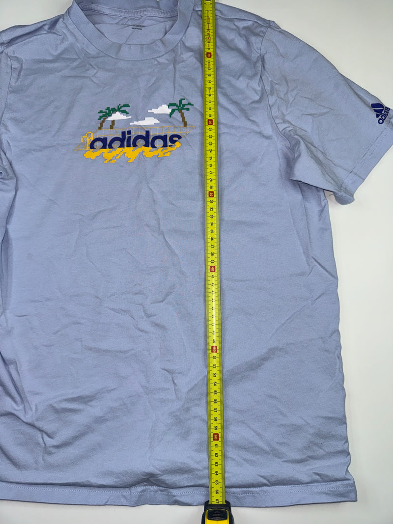 Adidas Vintage Y2K Graphic T-Shirt Size M Light Blue