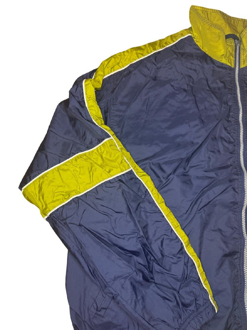 Nike Vintage Windbreaker Jacket 90s Navy Yellow Swoosh Spell Out Size XL