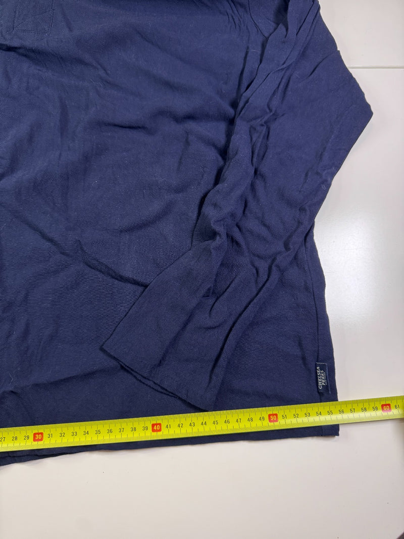 Chelsea Peers Hoodie Vintage Y2K Button Pullover Navy Size S