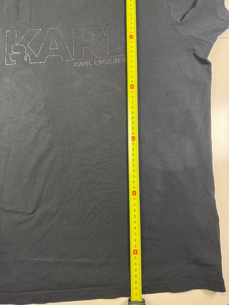 Karl Lagerfeld KARL Logo T-Shirt Vintage Y2K Black Size L