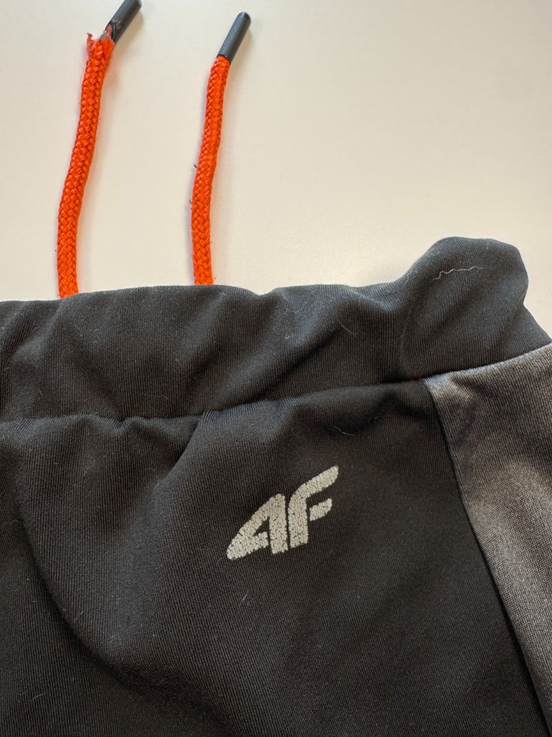4F Black Track Pants Joggers Zip Ankle Sports Size M/L