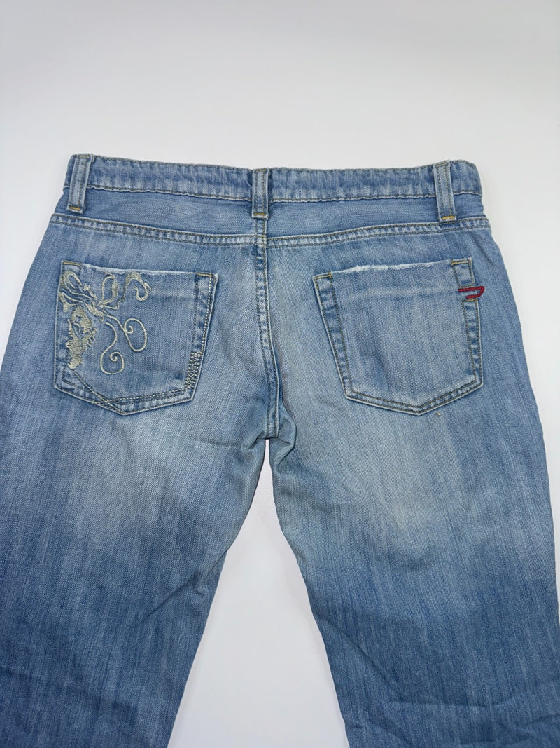 Diesel Vintage Y2K Straight Leg Jeans Size 29 Light Blue Made in Italy