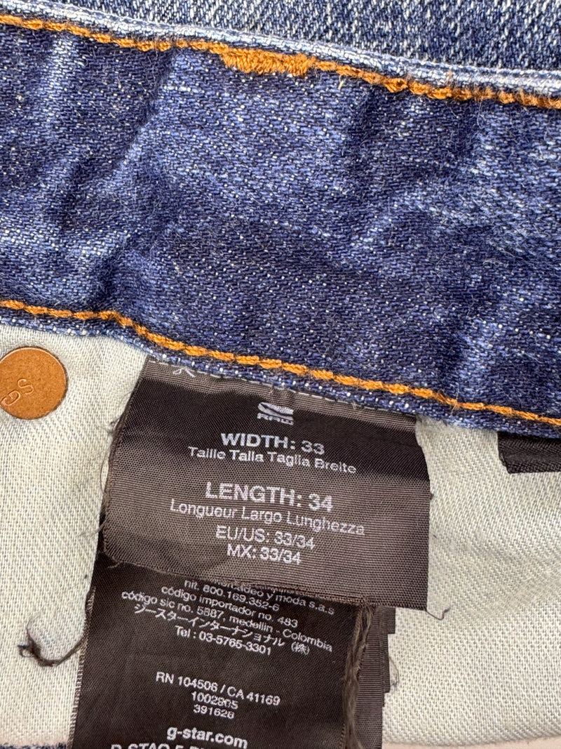 G-Star RAW D-Staq 5-Pocket Jeans W33 L34 Blue Denim Tapered