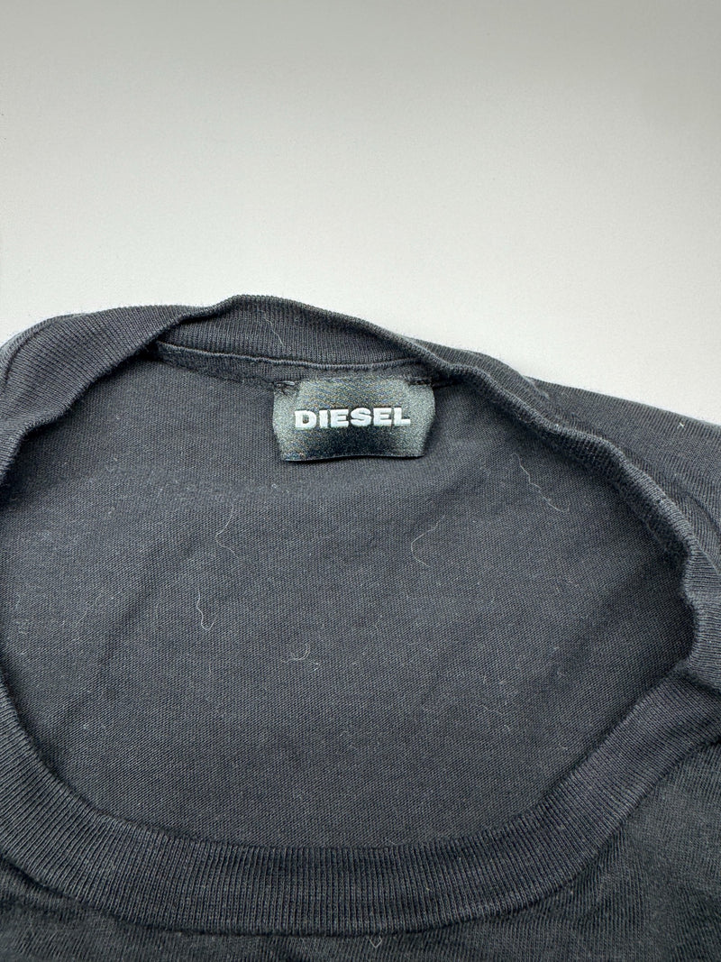 Diesel Only The Brave Long Sleeve T-Shirt Black Red Graphic Size L