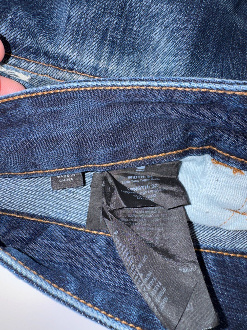 G-Star RAW Jeans W34 L32 Blue Denim Straight Fit Distressed — 5