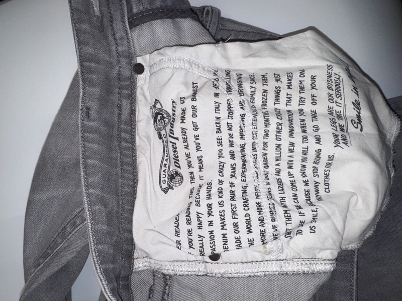 Diesel Industry Viker Vintage Y2K Grey Jeans Size W33 L32