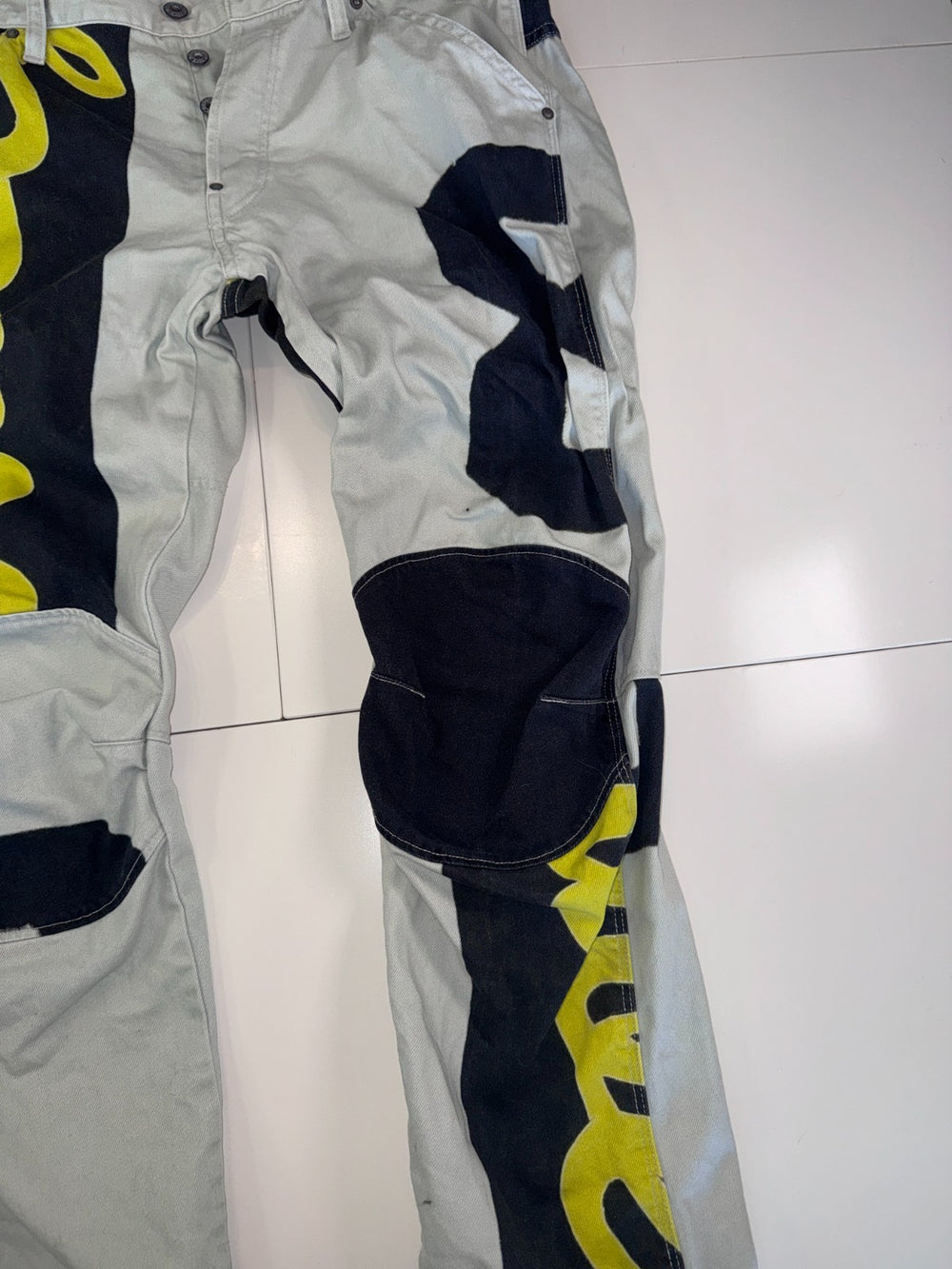 G-Star Raw 5622 3D Tapered Jeans Y2K Graphic Print Grey Size W34 L32 — 3