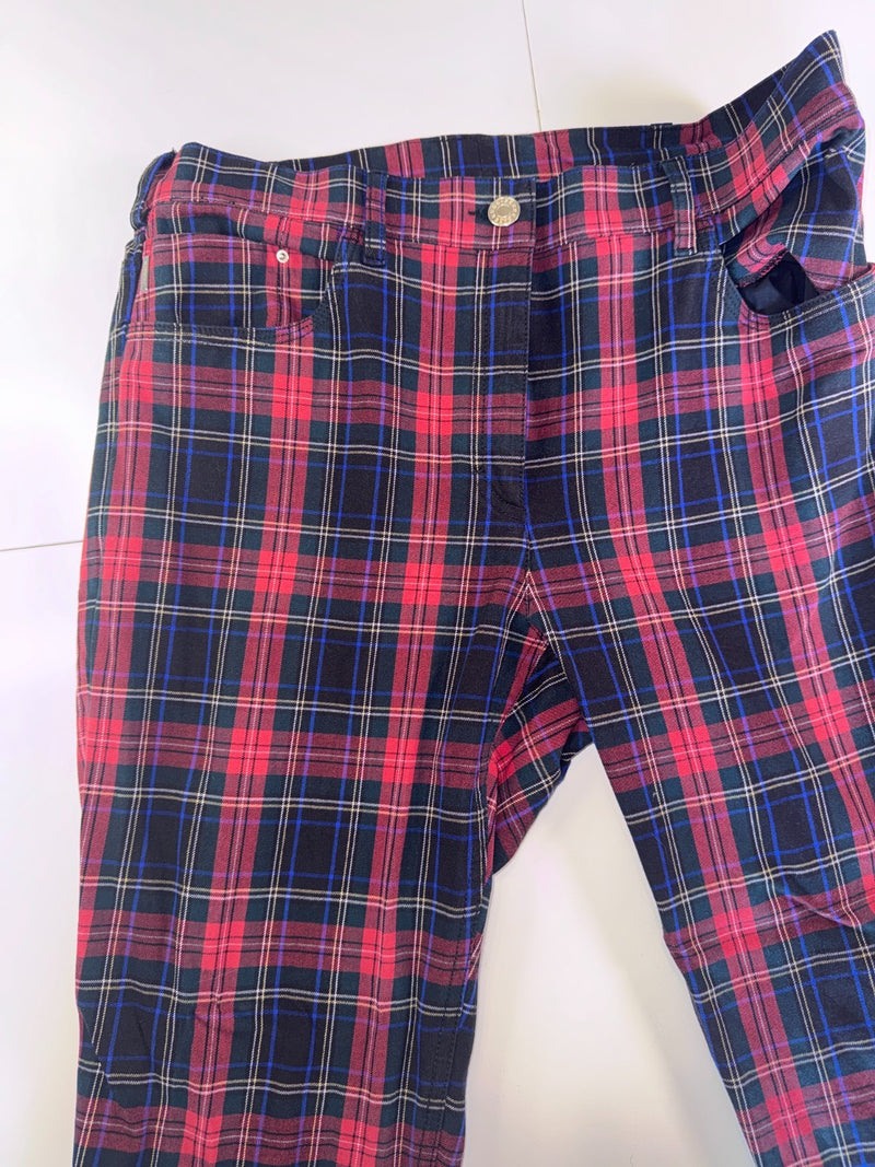 Zerres Tartan Pants Y2K Plaid Slim Fit Size L