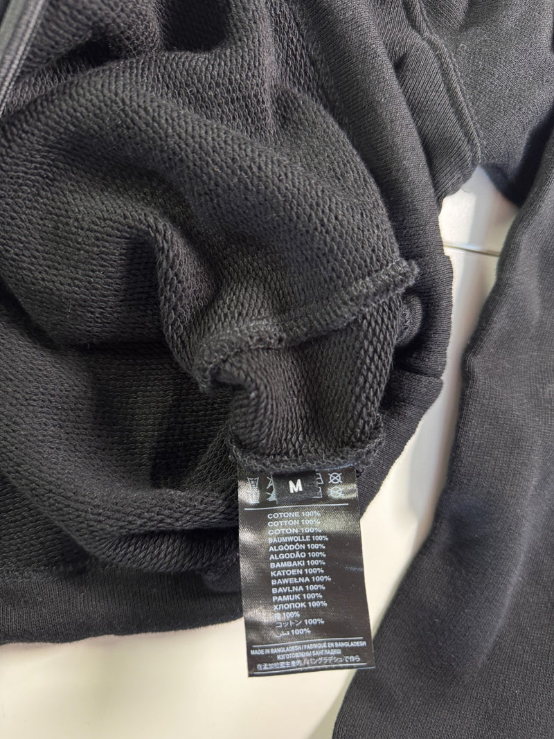 John Richmond RICH Cropped Hoodie Black Zip Minimal Logo Size M