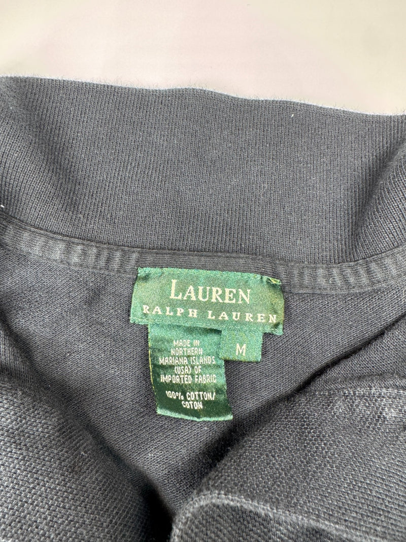 Lauren Ralph Lauren Polo Shirt Black Embroidered Logo Size M