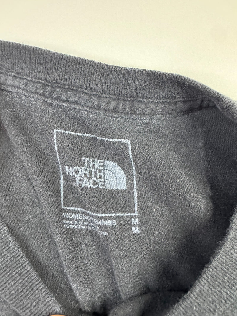 The North Face Vintage Y2K Long Sleeve T-Shirt Black Logo Sleeve Print M