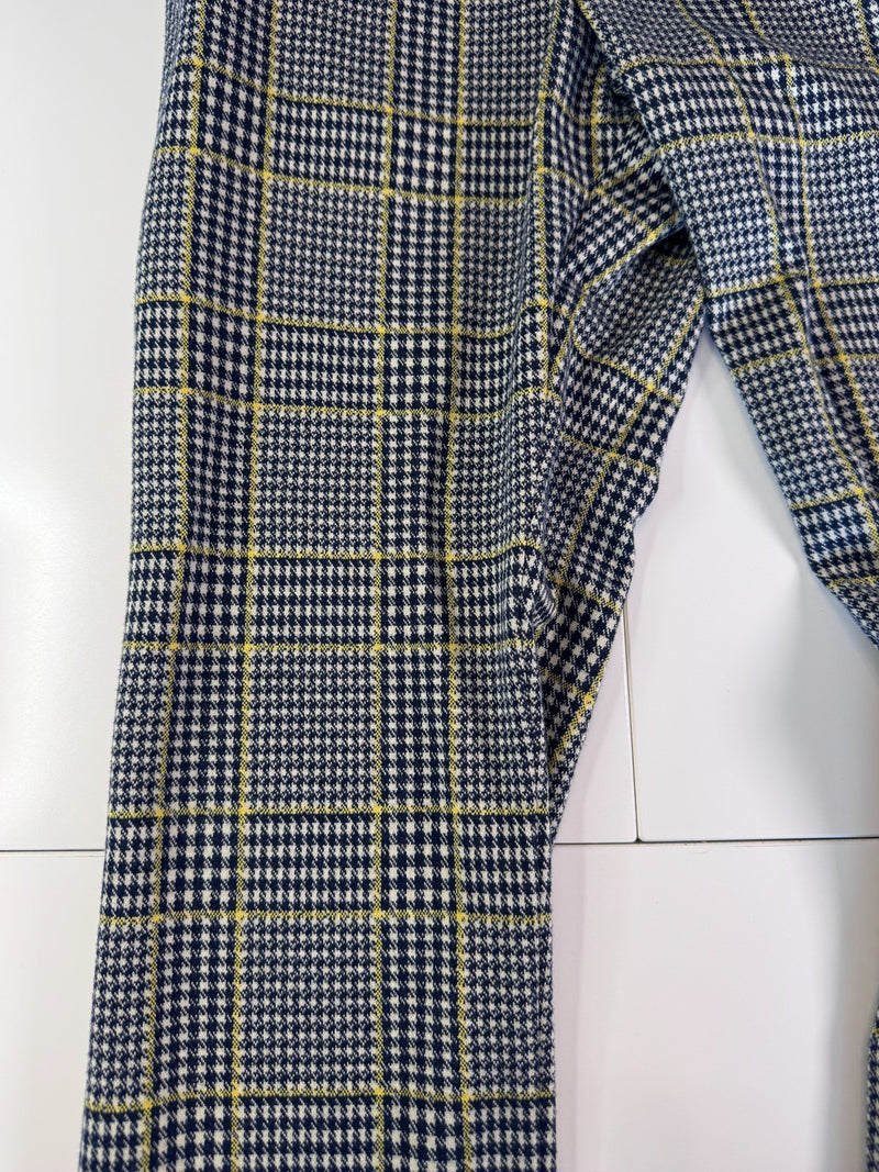New Spartakus Check Pants Slim Fit Grey Yellow Size 52