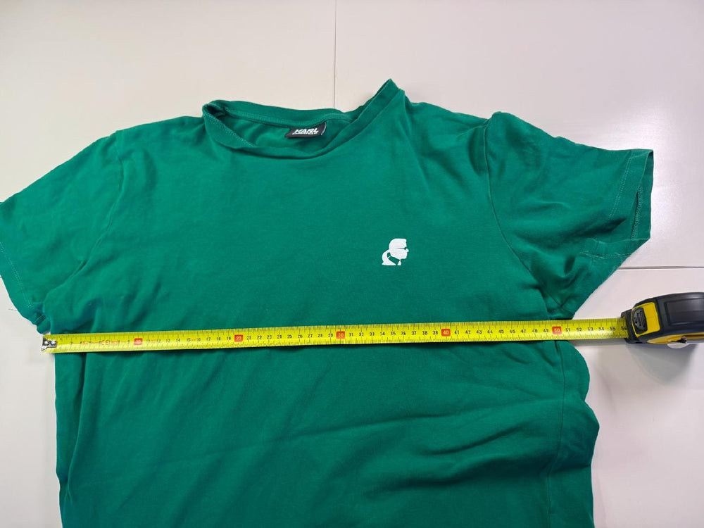 Karl Lagerfeld T-Shirt Green Small Logo Minimal Casual Size L — 5