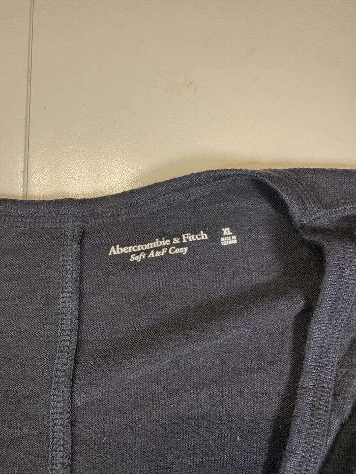 Abercrombie & Fitch Long Sleeve T-Shirt V-Neck Grey Basic Size XL