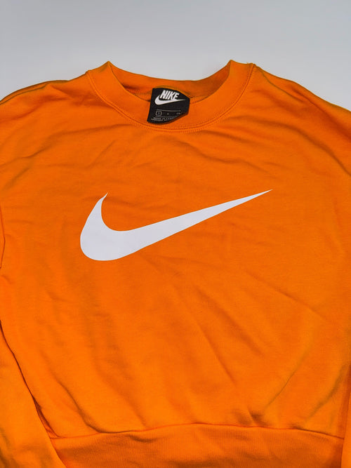 Nike Swoosh Cropped Sweatshirt Orange Size S